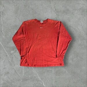 Vintage Nike Shirt Mens Large Red Y2K Center Swoosh Check Travis Scott Essential